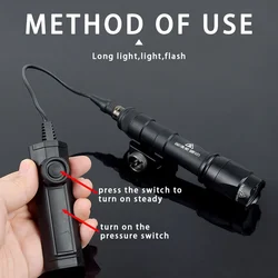 SureFire linterna táctica M600/M300/C con interruptor dual para AR-15