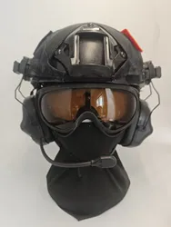 Casco táctico infantil NVG con auriculares, gafas y visor
