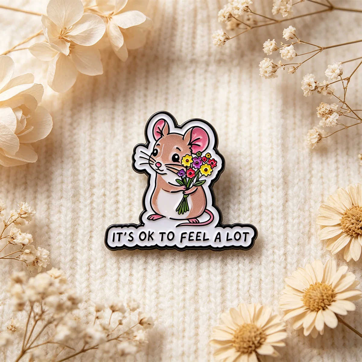 Pin metálico de esmalte ratón lindo – broche para mochila - imagen 4