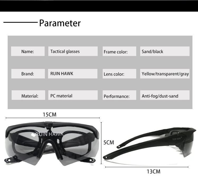 Detalle del sistema de lentes intercambiables y montura para miopía