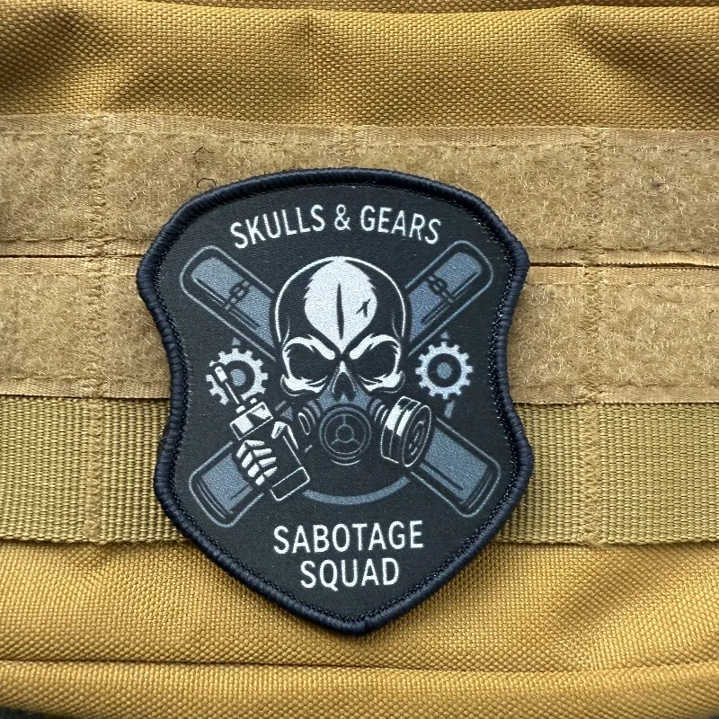 Skulls & Gears Parche táctico gancho-bucle Brigada Sabotaje mochilas - imagen 5