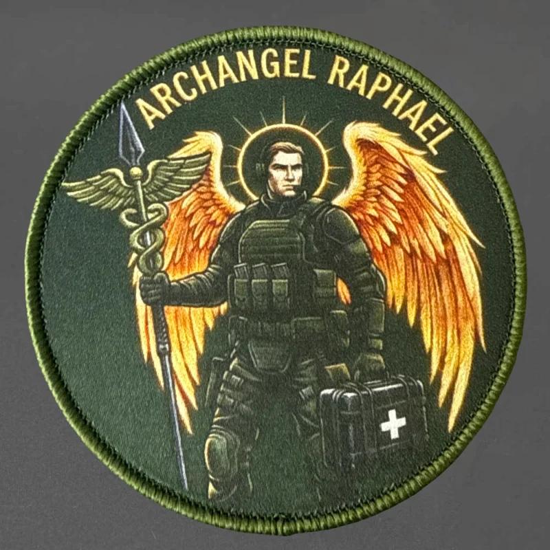 Parche táctico Arcángel Rafael con velcro y gancho-bucle - imagen 4