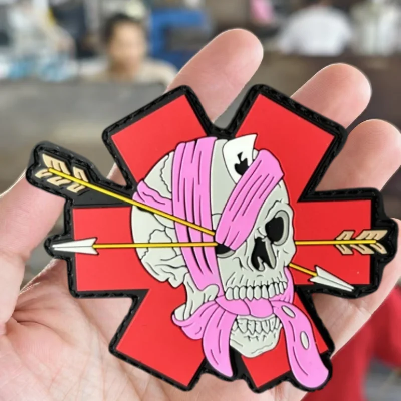 Parche morale esqueleto 3D – Velcro MOLLE para chaleco y brazalete - imagen 2