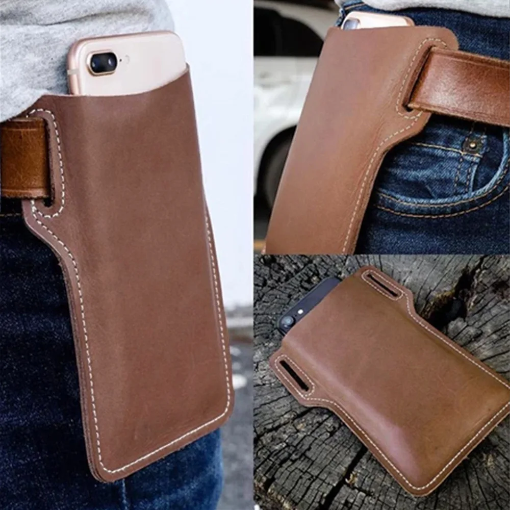 Bolsa táctica de cuero para teléfono con presilla de cinturón - imagen 2
