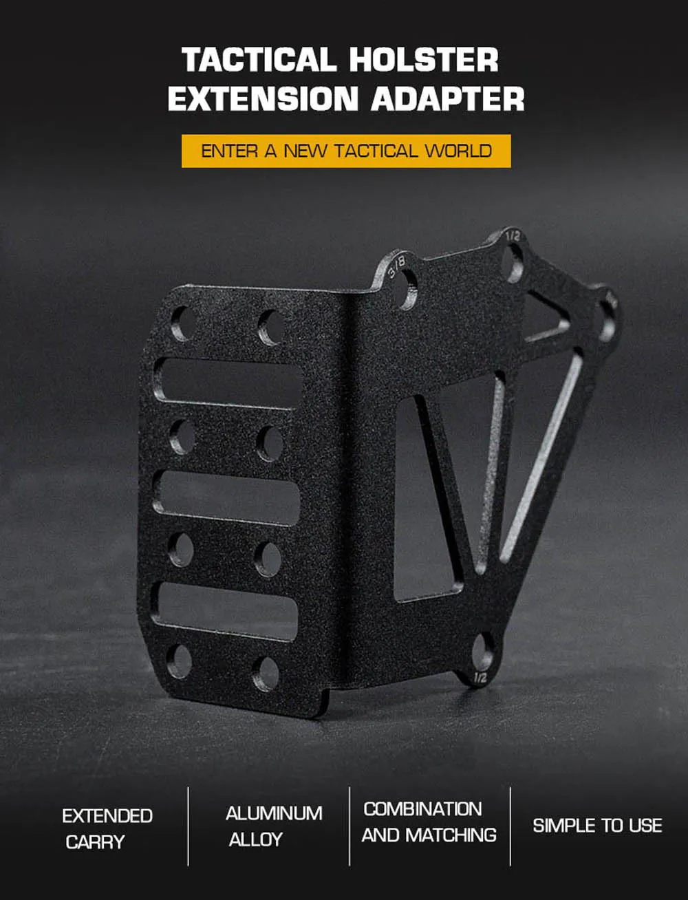 Vista del adaptador táctico extensible para soporte de torniquete