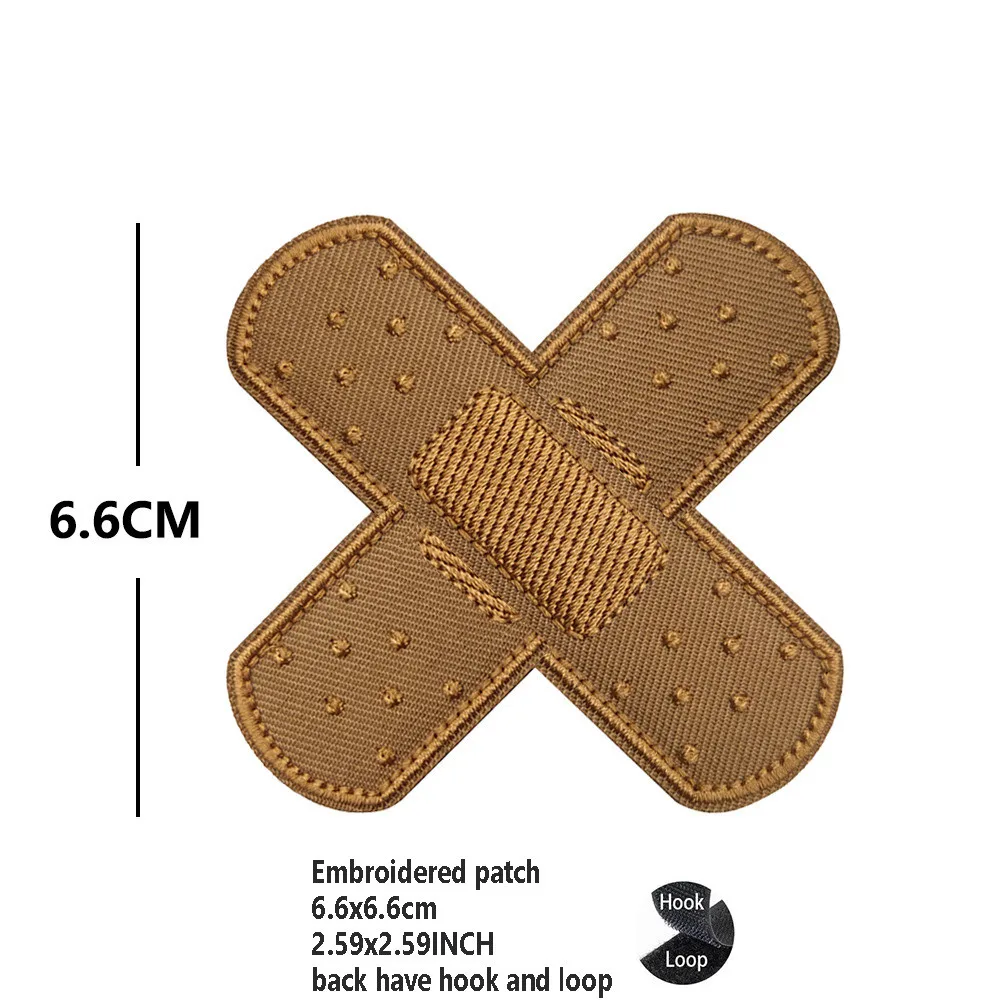 Parche bordado tela con tira adhesiva y gancho para mochila