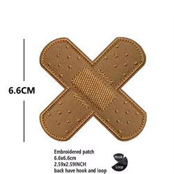 Parche bordado tela con tira adhesiva y gancho para mochila