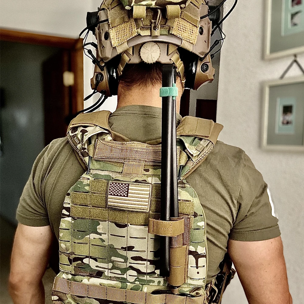 Porta walkie talkie táctico MOLLE con cable reubicador de antena - imagen 2