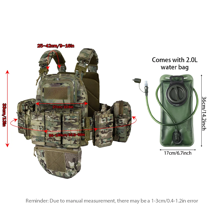 Chaleco táctico de caza camuflaje liberación rápida MOLLE modular - imagen 3