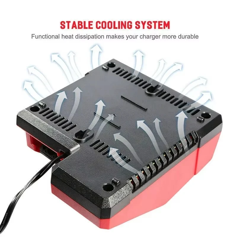 Cargador de plástico rojo, diseño práctico