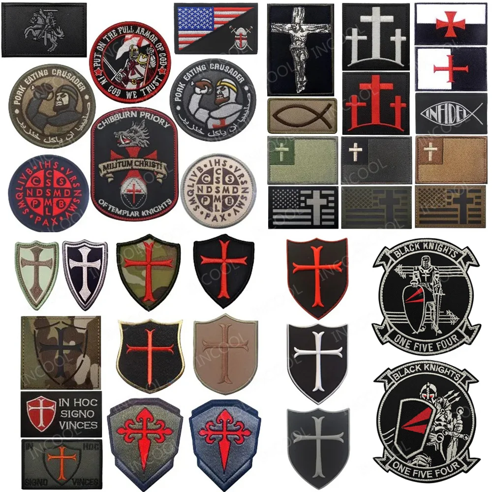 Parche PVC Cruz Templarios reflectante con velcro – Táctico para uniforme y mochila - imagen 2
