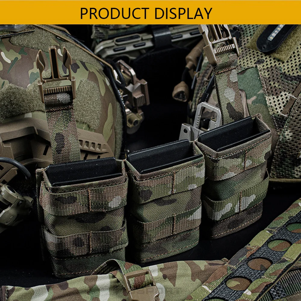 Detalle del portacargador triple FAST 5.56 en tela CORDURA