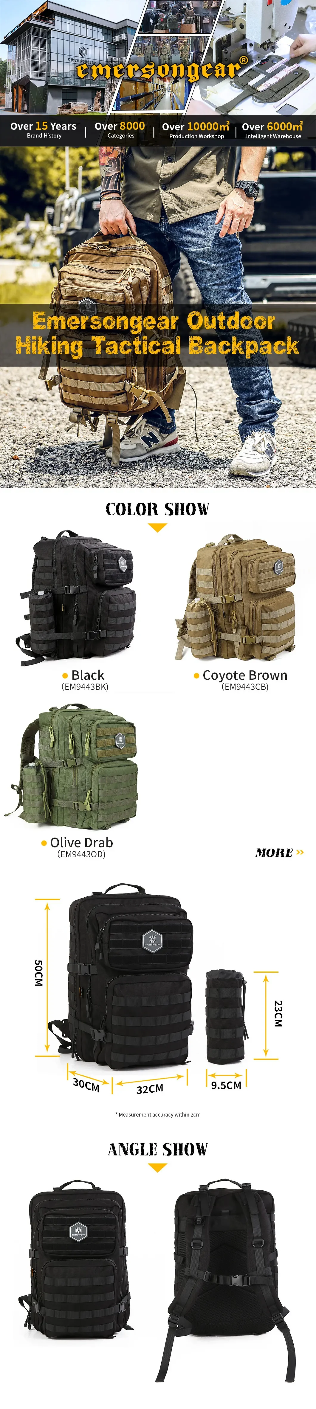 Vista frontal con sistema MOLLE