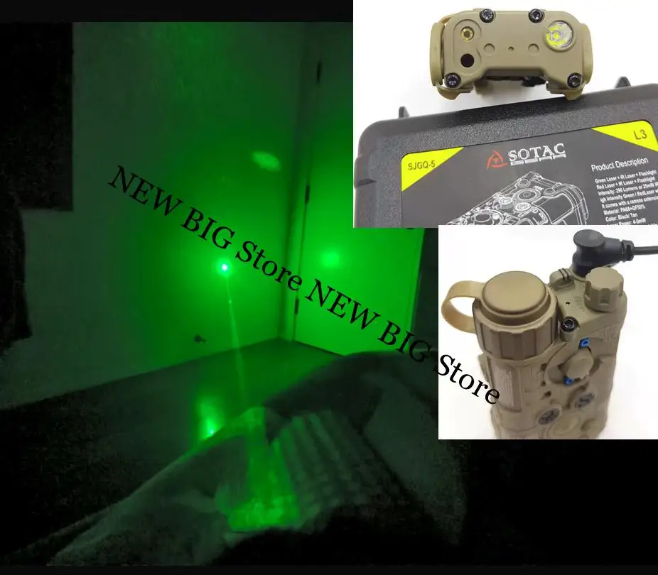 NGAL L3 linterna táctica LED blanca con láser rojo y verde