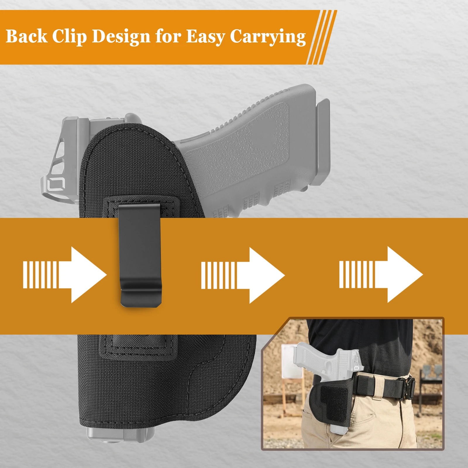 Funda IWB táctica oculta para pistola y cargador con clip cinturón - imagen 2