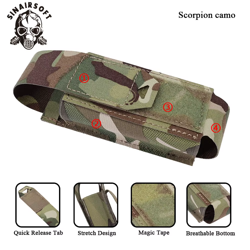 SINAIRSOFT Bolsa táctica MOLLE para linterna y porta cargador - imagen 3