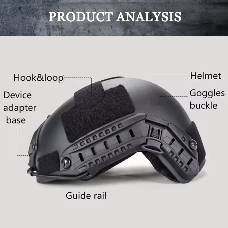 Casco táctico rápido Kevlar con acabado táctico