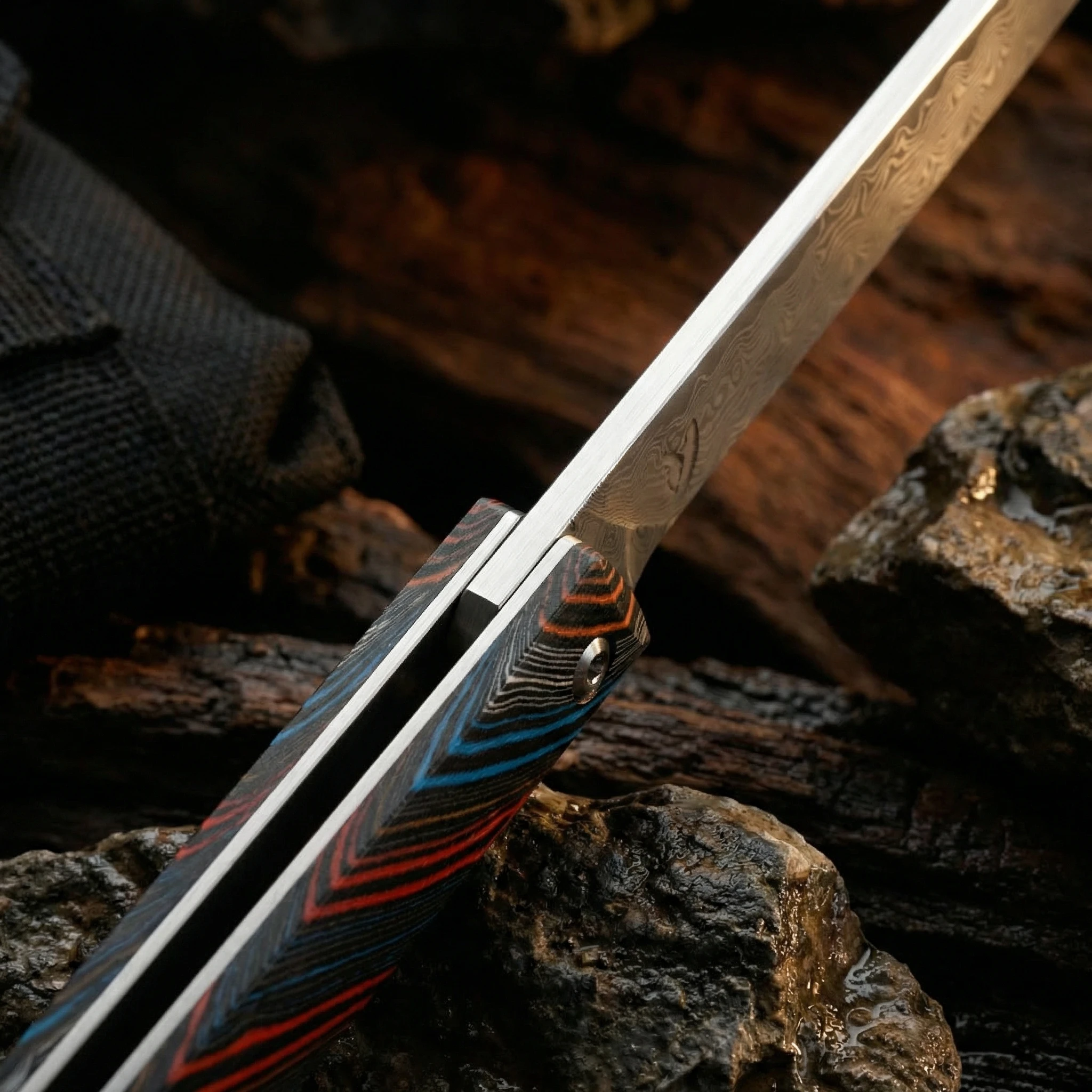 Cuchillo plegable de acero calidad para exterior camping senderismo - imagen 3