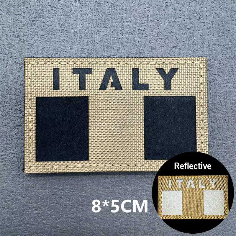 Parche bandera Italia reflectante infrarrojo táctica con velcro - imagen 2