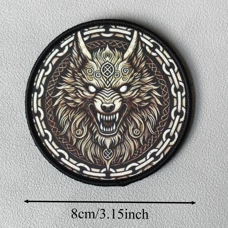 Parche táctico lobo tótem para chaleco mochila, gancho y bucle - imagen 4