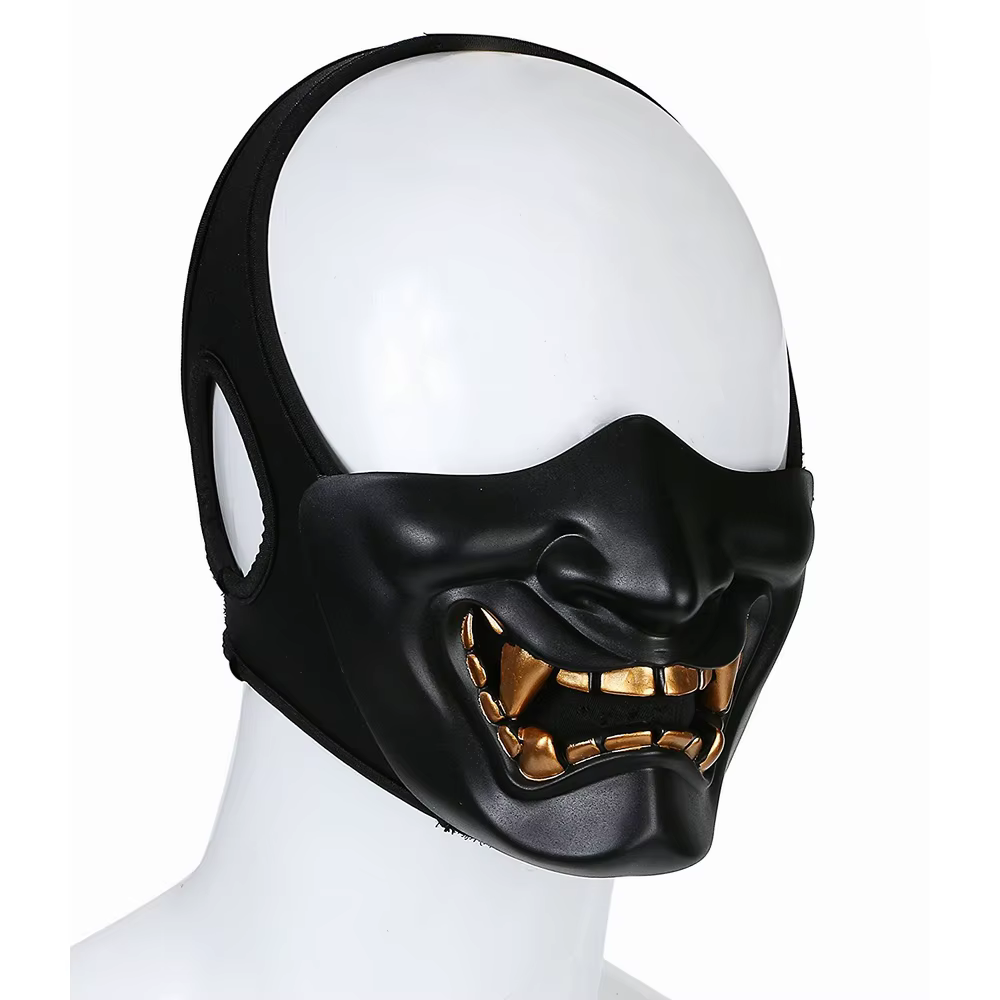 Máscara táctica paintball samurái calavera, media cara softair - imagen 5