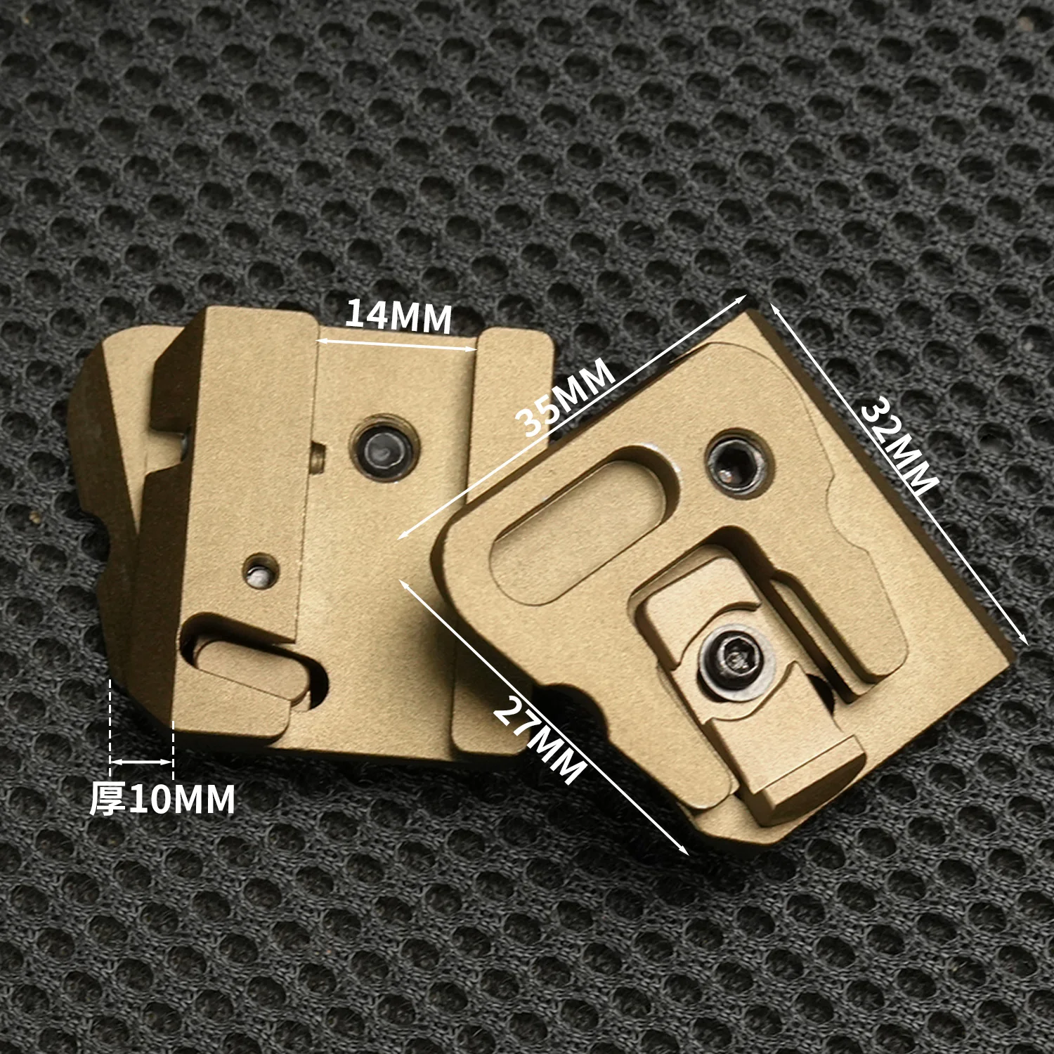 Detalle del adaptador y soporte en casco