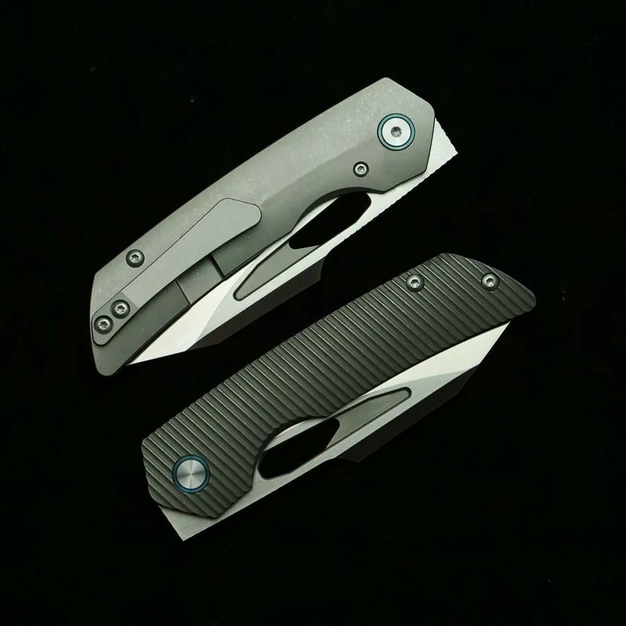 Cuchillo plegable LEMIFSHE BLK acero M390 mango titanio EDC - imagen 4