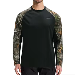 Camisa senderismo manga larga anti-UV transpirable elástica hombre