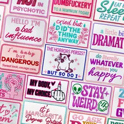 Parche bordado termoadhesivo letras de dibujos animados para ropa