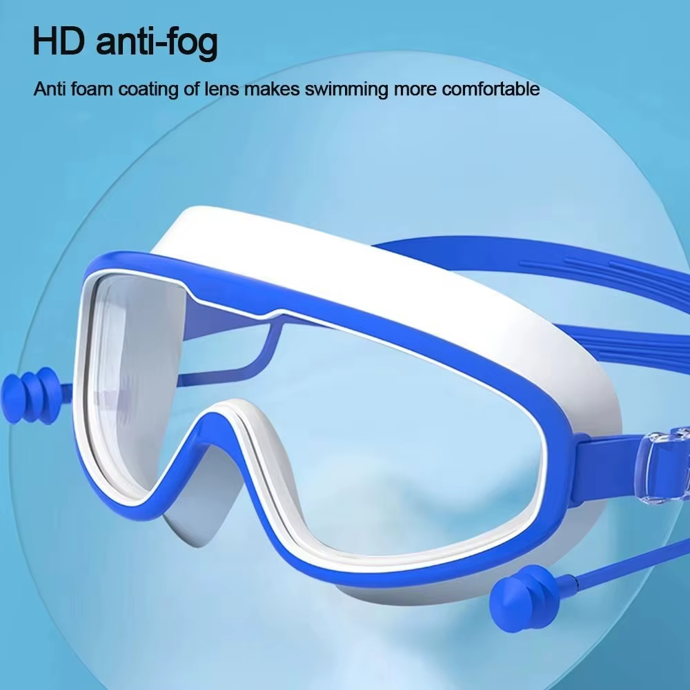 DIZETION Gafas Natación Niños Antiniebla Montura Grande con Tapones - imagen 4