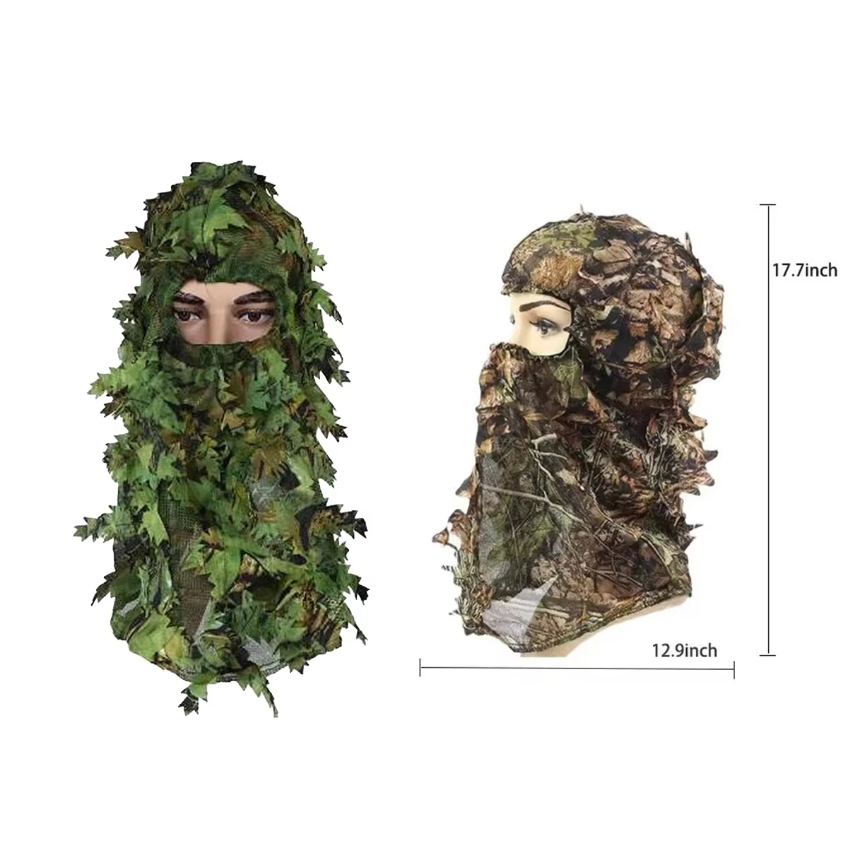 Sombrero Ghillie 3D con careta – Camuflaje hunting completo - imagen 2