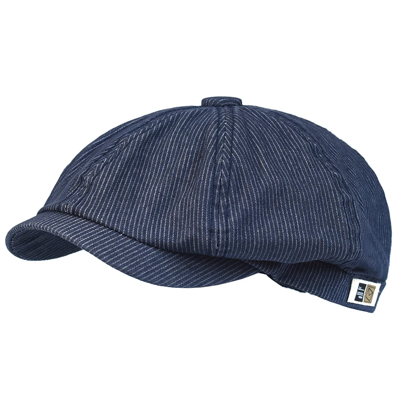 Gorra Gatsby rayada vintage con visera y silueta octogonal - imagen 4