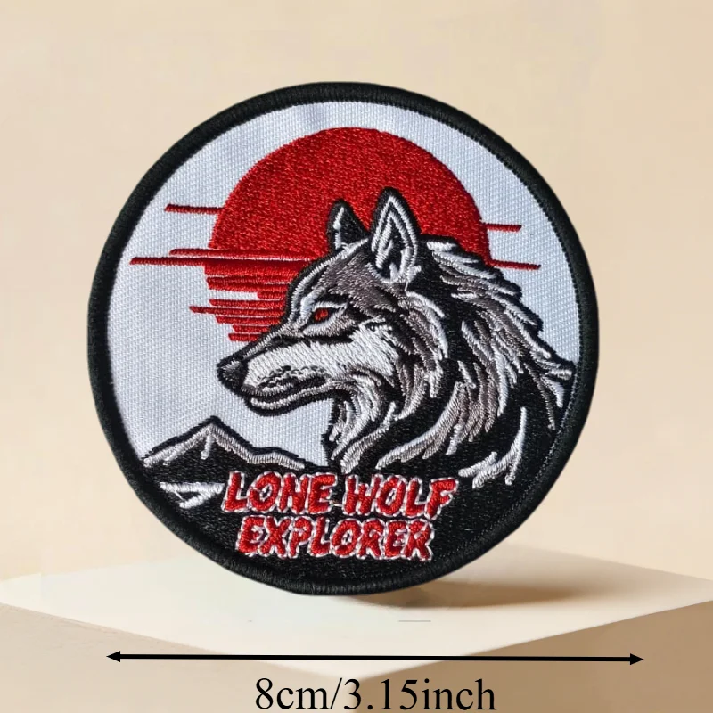 Parche bordado táctico lobo explorador gancho y bucle - imagen 2