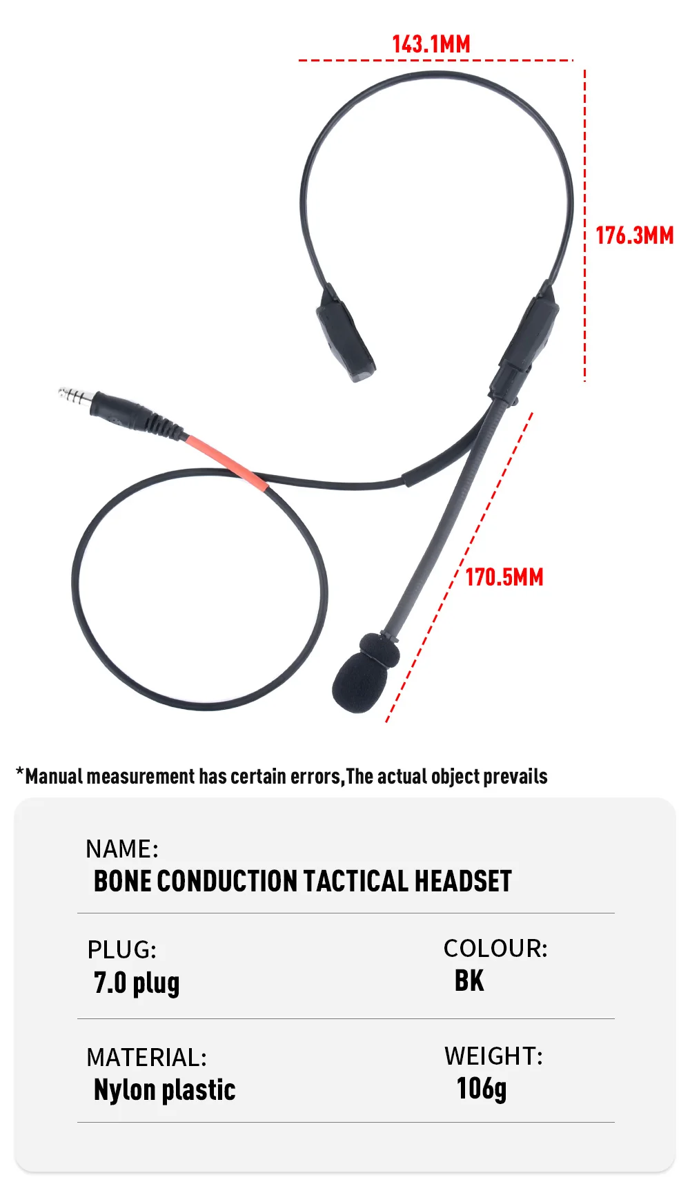Detalle del micrófono y conector 7.0