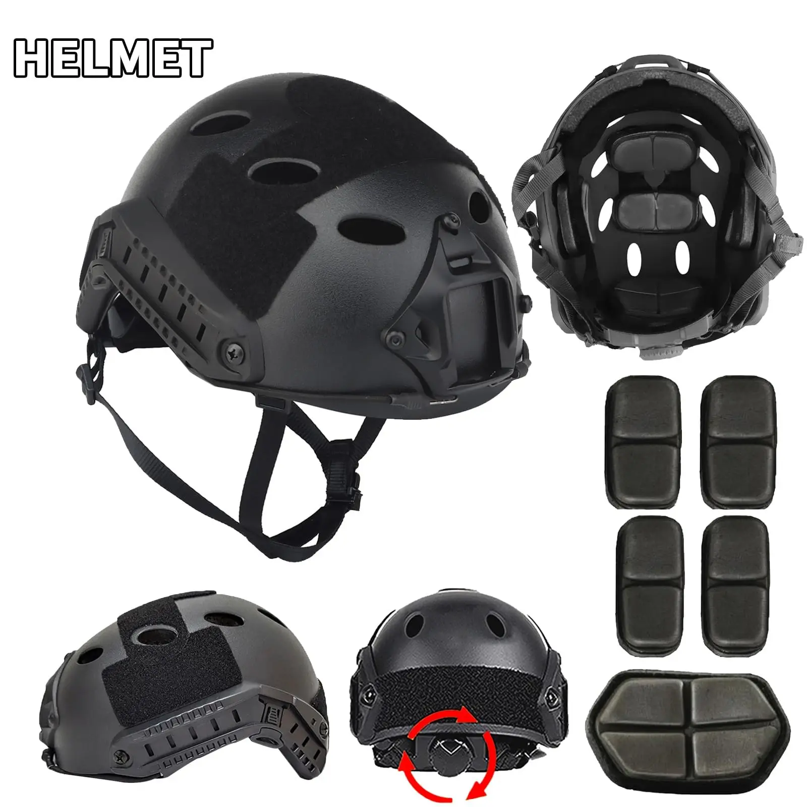 Casco táctico FAST PJ con auriculares NVG, funda y luz señal - imagen 3