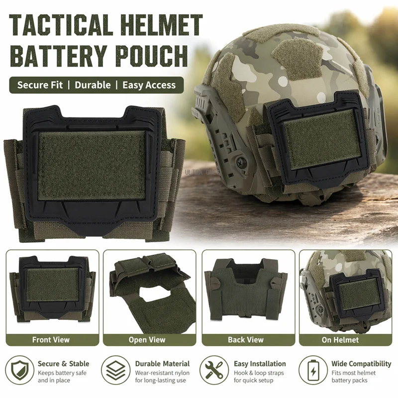 Bolsa táctica trasera casco para batería PVS-31 con correa elástica - imagen 4