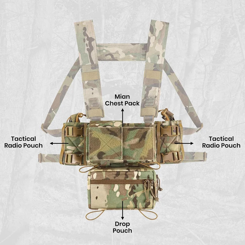 VOTAGOO pechera táctica MOLLE desmontable para portaplacas