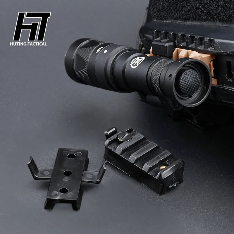 Adaptador riel casco táctico MOLLE – guía deslizante para linterna - imagen 2