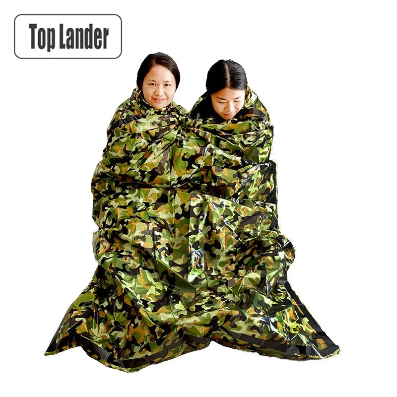 Manta térmica supervivencia camuflaje – Impermeable reusable - imagen 4