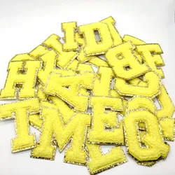 Parche termo adhesivo letras amarillo grande A-Z planchar 8cm