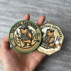Parche táctico capibara zen sereno con velcro gancho y bucle