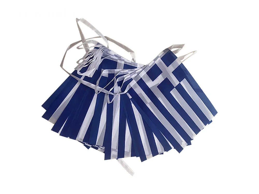 Banderín Grecia azul y blanco – Decoración festiva bandera griega - imagen 2