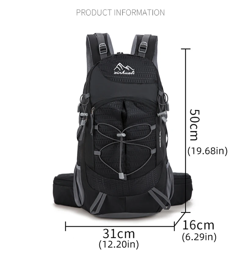 Mochila táctica scione vista frontal con sistema MOLLE visible