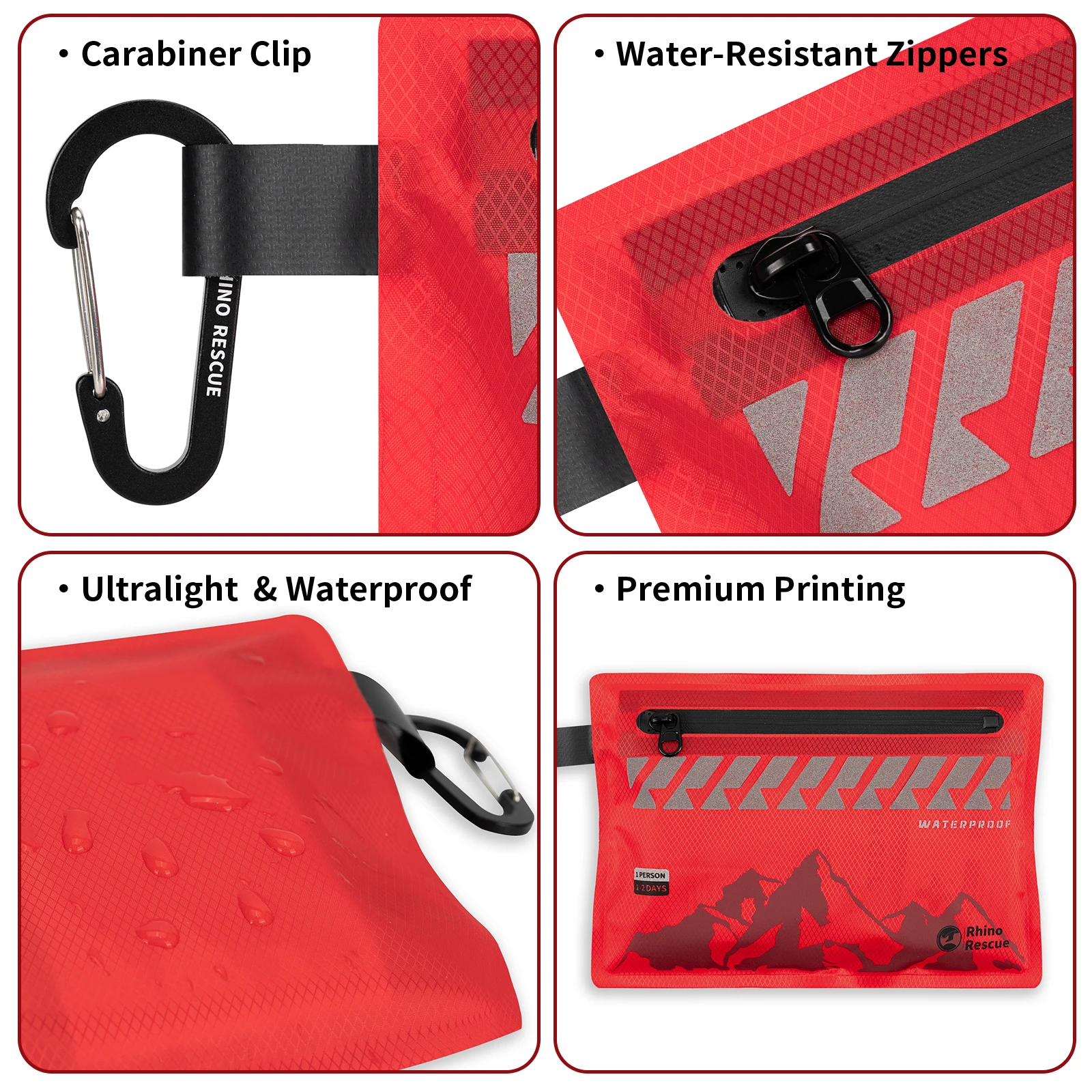 RHINO RESCUE Botiquín Ultraligero Impermeable Primeros Auxilios
