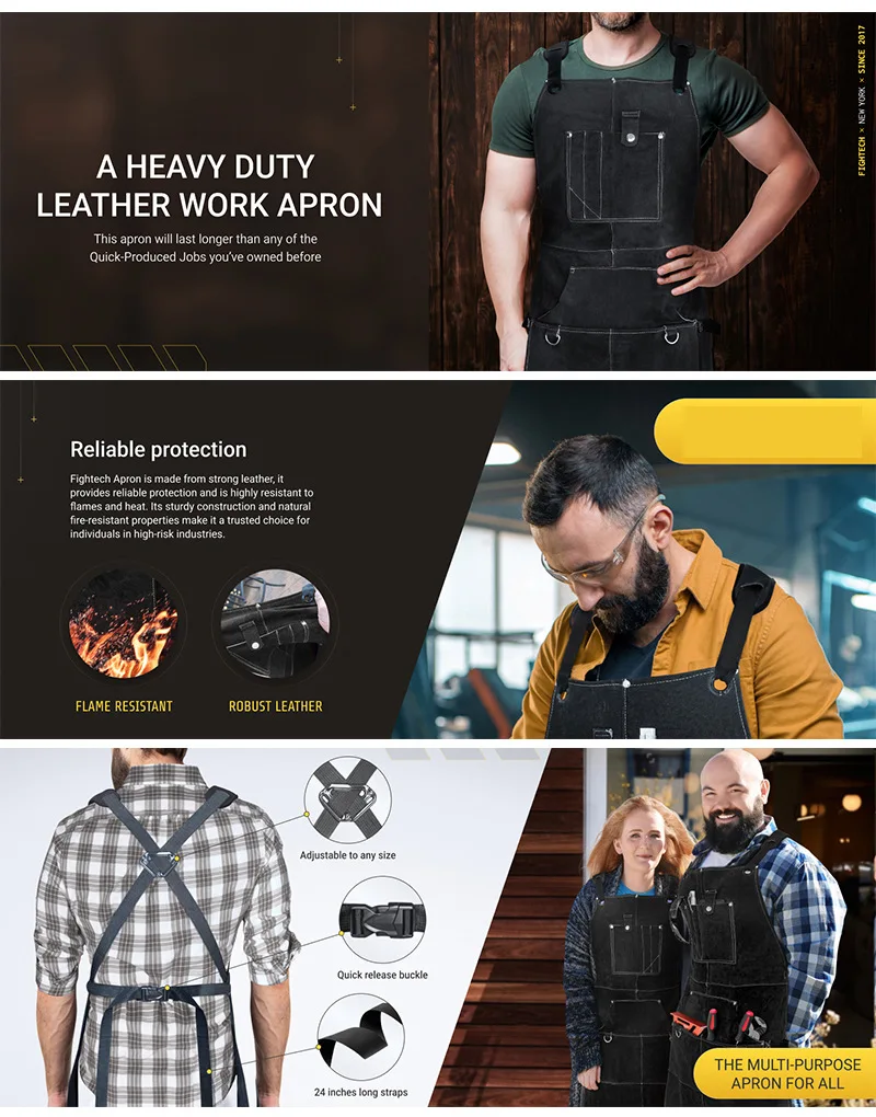 Delantal ignífugo e impermeable doble cara para tareas exigentes