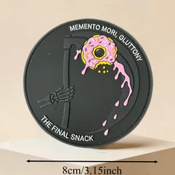 Parche táctico Death and Donuts de PVC con velcro para chaleco