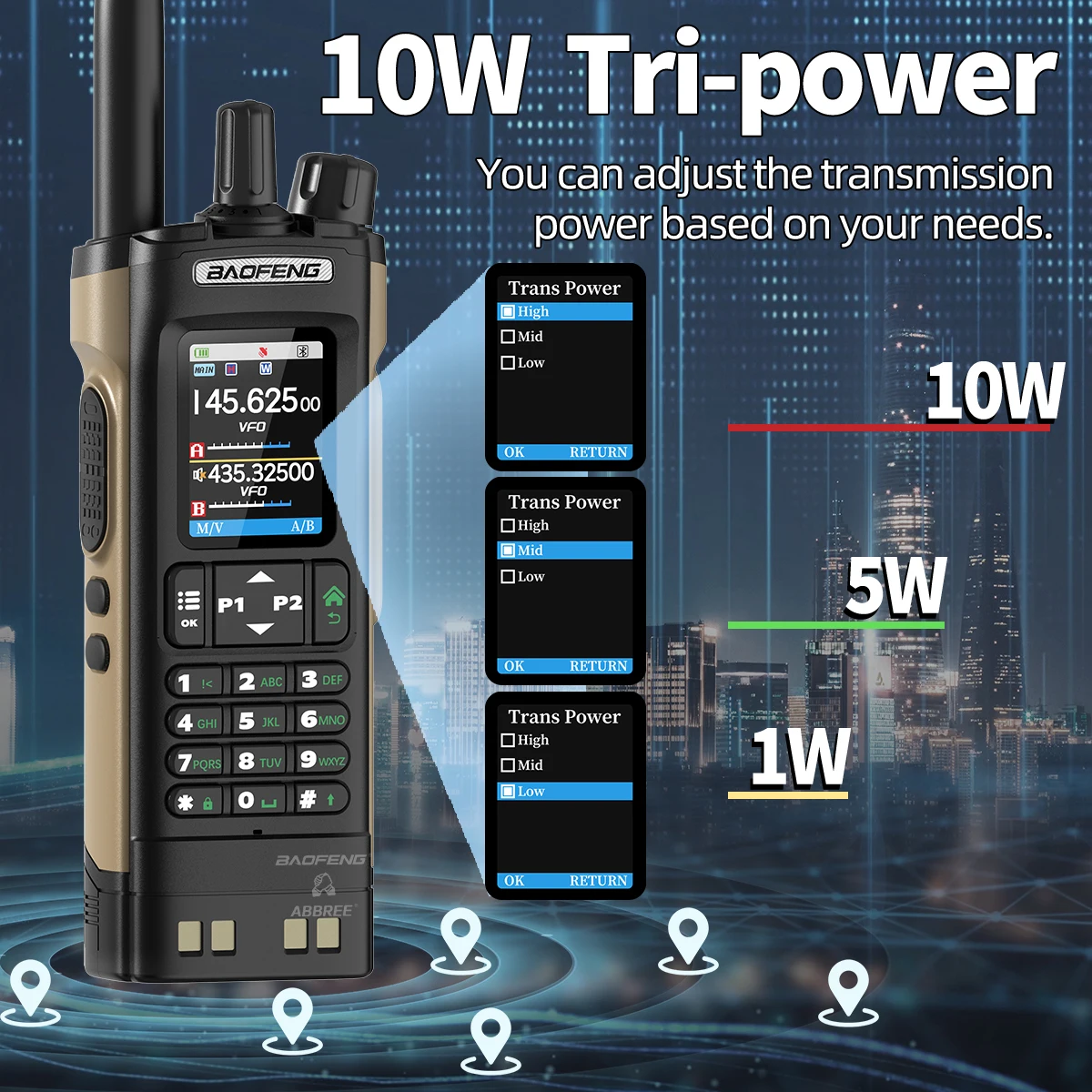 Baofeng UV-32 walkie talkie radioaficionado GPS Bluetooth - imagen 3