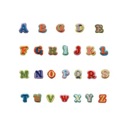 Parche bordado alfabeto termoadhesivo multicolor para ropa y bolsos
