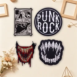 Parche bordado calavera termoadhesivo punk terror oscuro para cuero