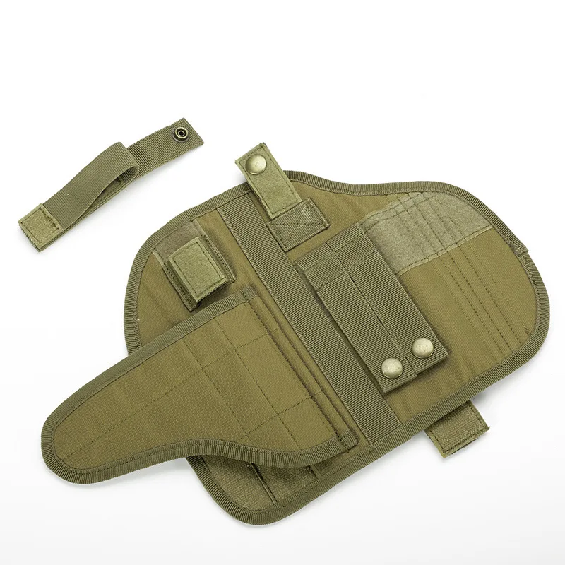 Funda táctica de pistola de cuero MOLLE para diestros